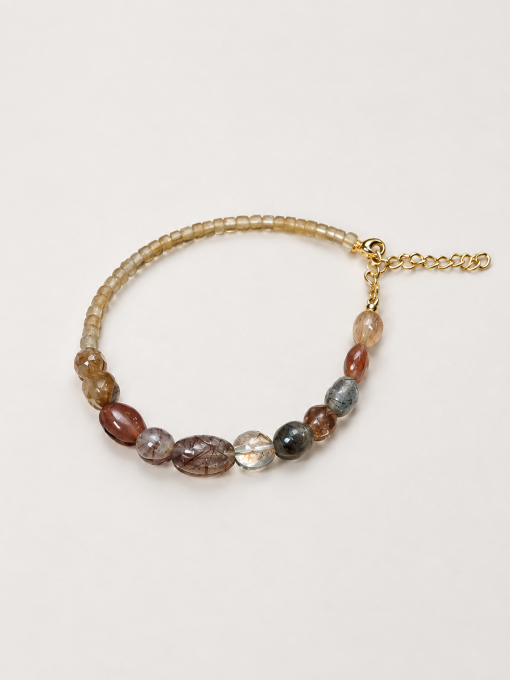 Pulseira Mix Duo Pedras Naturais Tressê