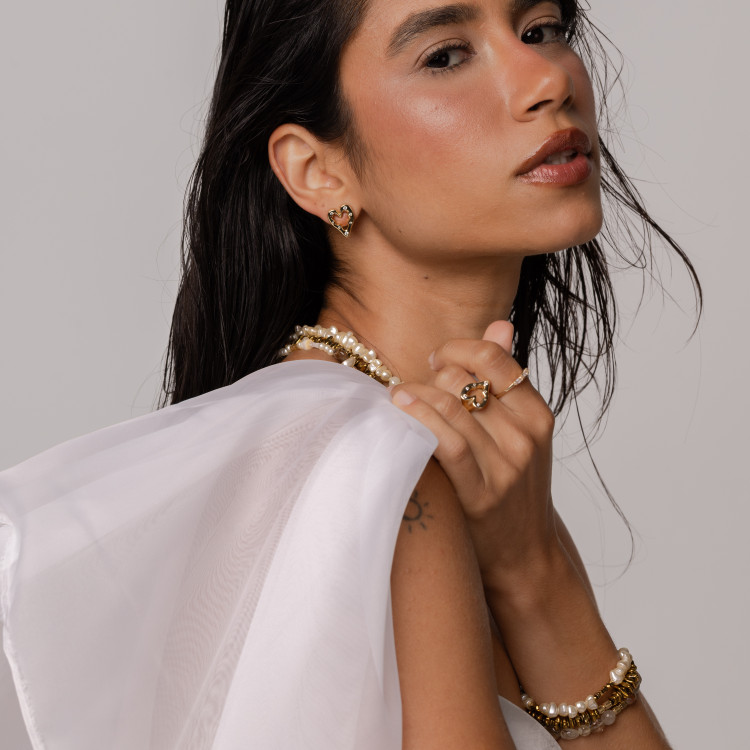 Brinco Coração Alba Dourado