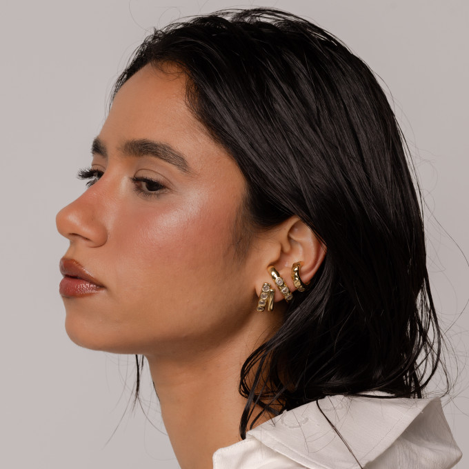 Piercing Com Cristal Alba Dourado